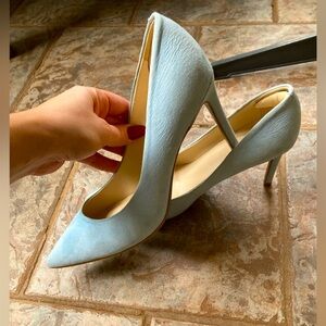 Baby blue suede pumps Nine West